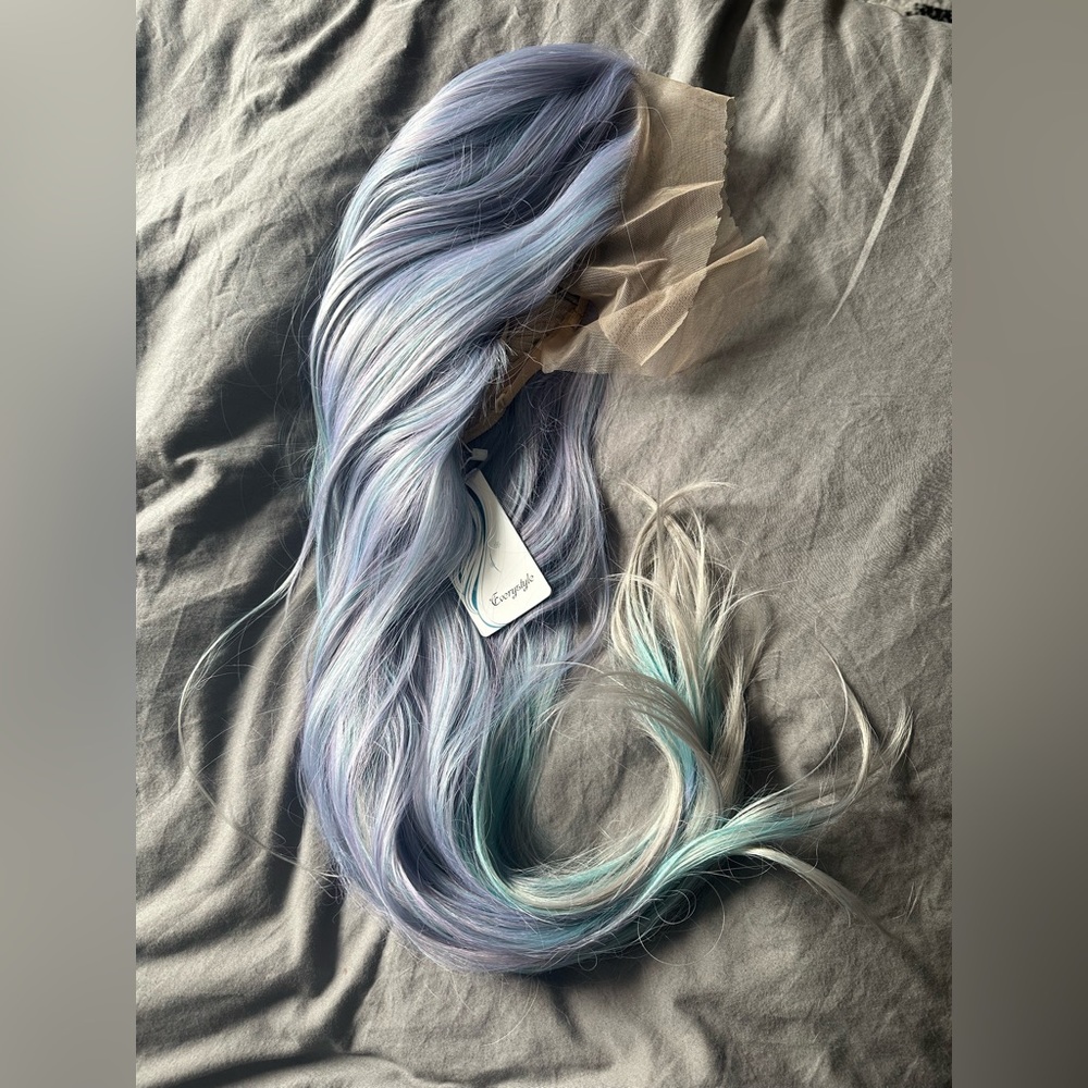 Brand new 26 inch synthetic lace front wig.Aqua, lavender, grey/ash blonde, pink